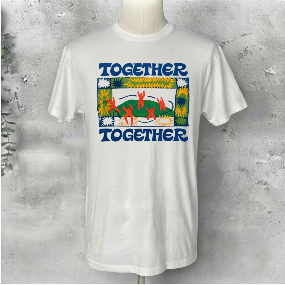 Together Art People Abstract Vintage White T-Shirt